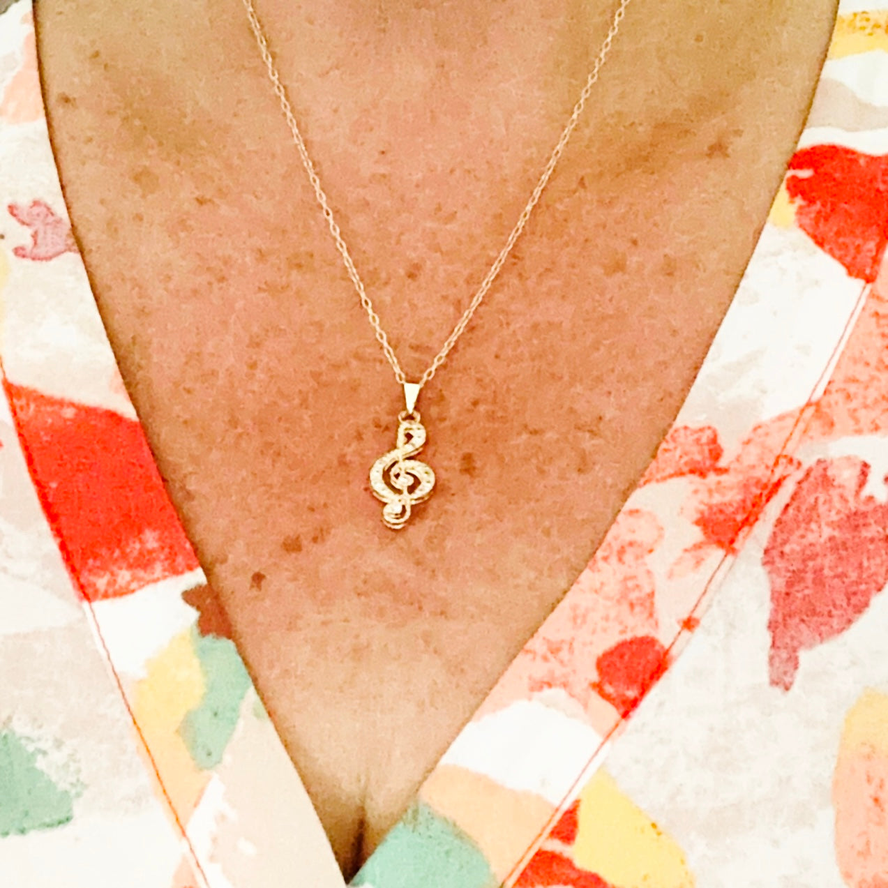 Aria Treble Clef Pendant Necklace