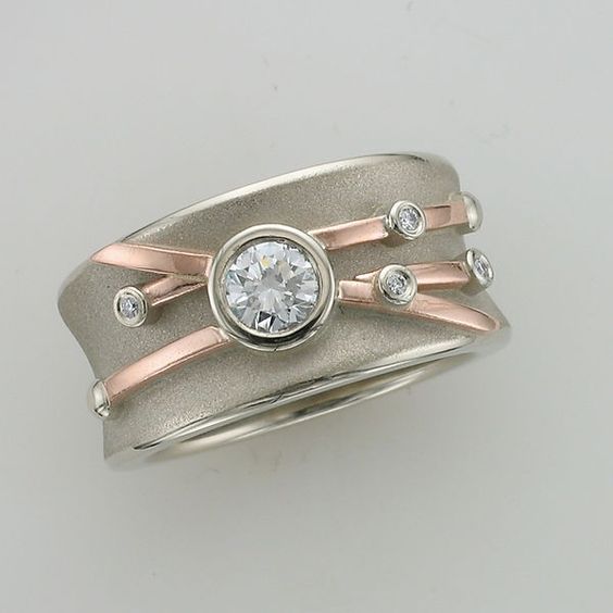 Vintage Rose Line Silver Ring