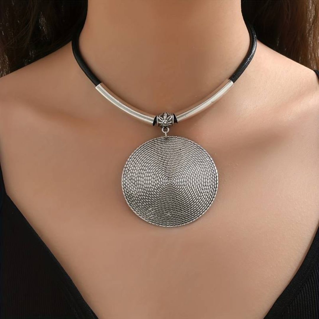 Vintage Rounded Silver Plated Necklace
