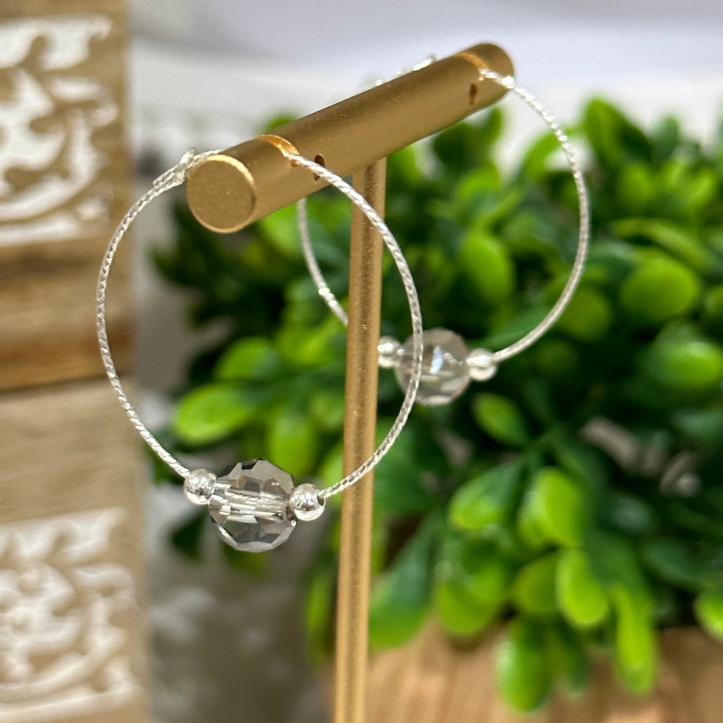 Gia Sparkle Hoops With Bead Packet - Gold or Silver