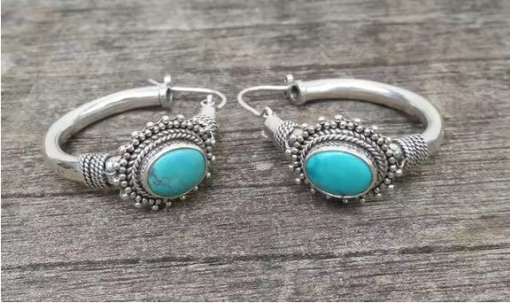 Vintage Blue Stone Earrings