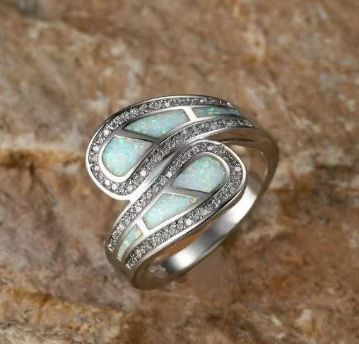 Vintage White Opal Stone Ring