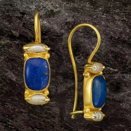 Vintage Blue Stone Dangle Earrings