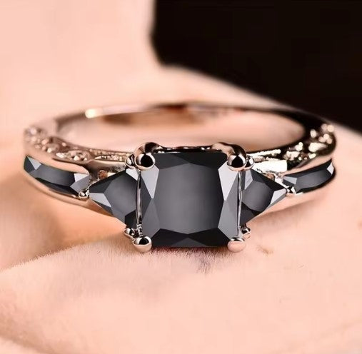 Elegant Silver Color Stone Ring