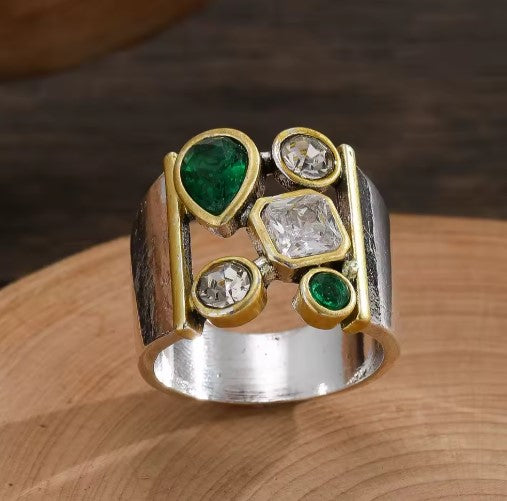 Vintage Creative Stone Silver Ring