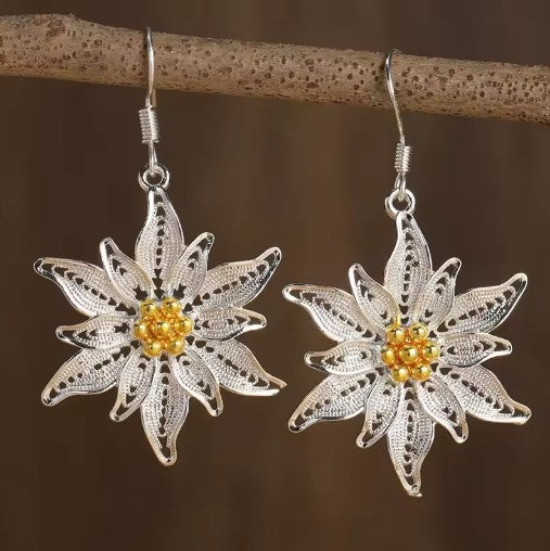 Vintage Flower Shaped Drop Earrings