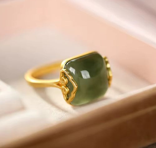 Vintage Auspicious Clouds Adjustable Ring