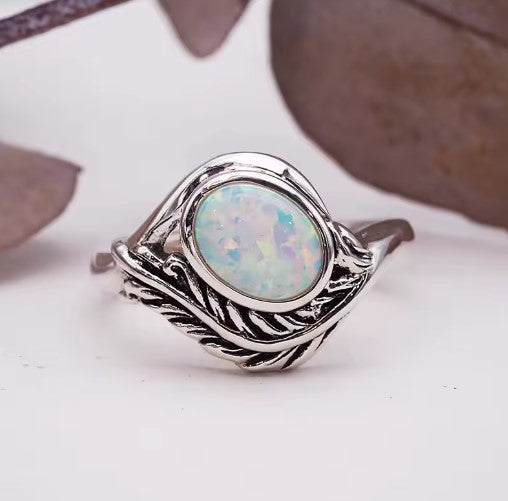 Vintage Charm Silver White Zircon Ring