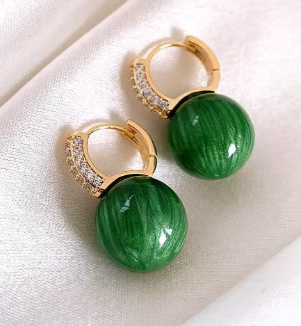 Green Acrylic Dangle Drop Earring