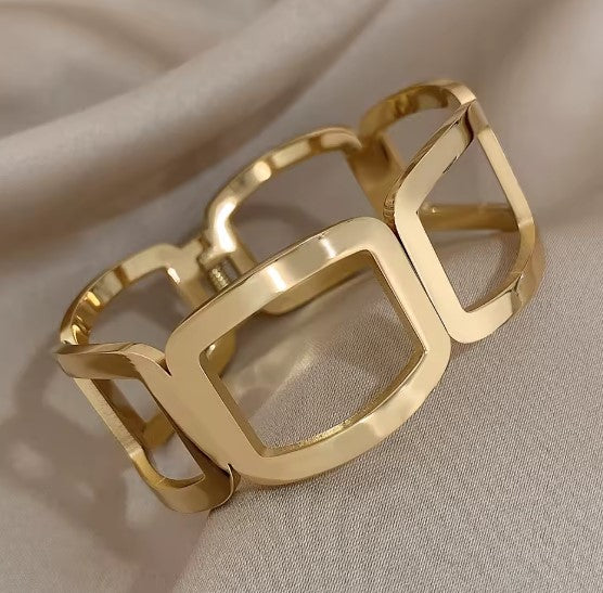 Vintage Hollow Cuff Bangle Bracelet