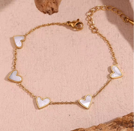 Heart Shell Gold Bracelet