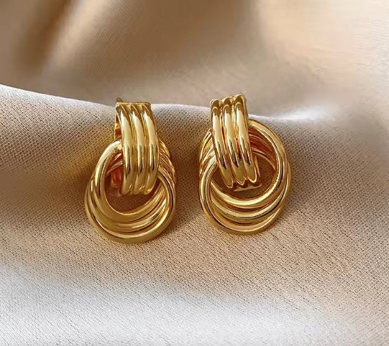 Vintage Twisted Multi-layer Knotted Gold Earrings