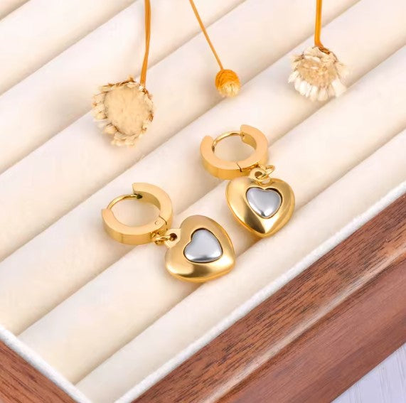 Vintage Heart Hoop Earrings