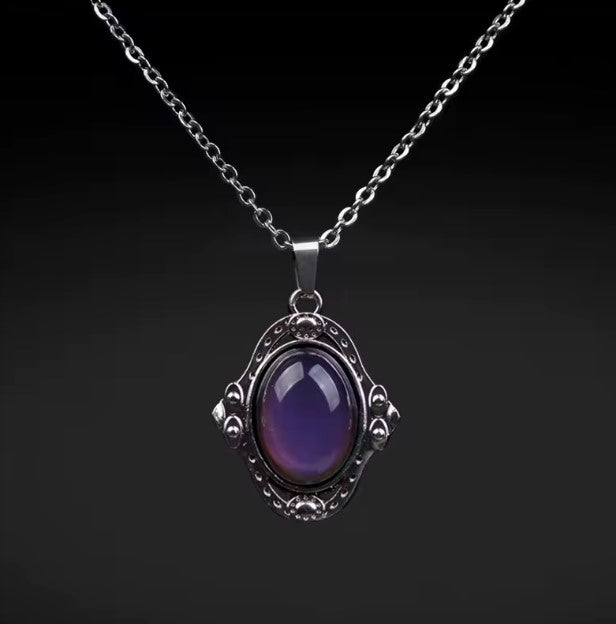Mood Elliptic Purple Pendant Necklace