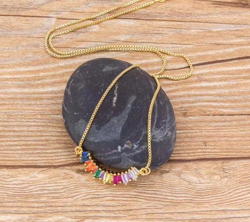 Vintage Zirconia Chain Necklace