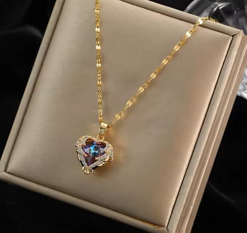 Heart Zircon Pendant Necklace
