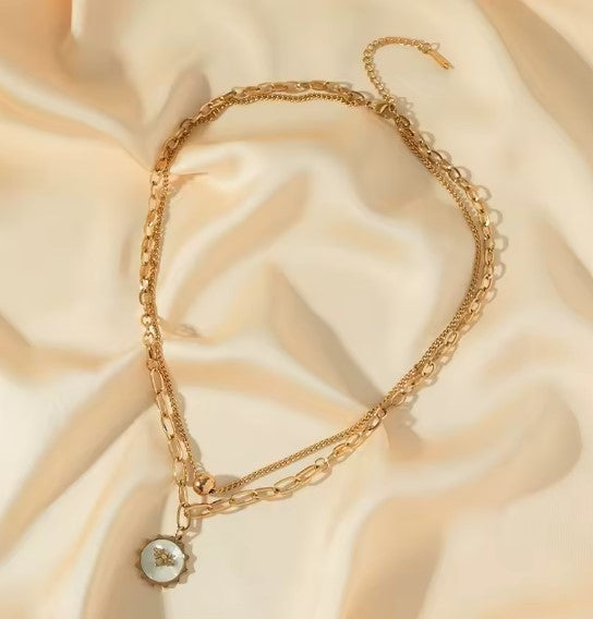 Vintage Bee Pendant Necklace