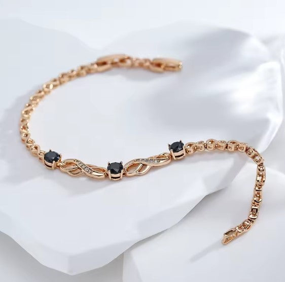 Celeste Natural Black Stone Bracelet