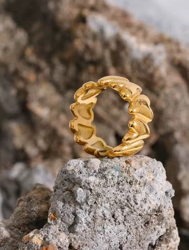 Golden Heart Love Open Ring