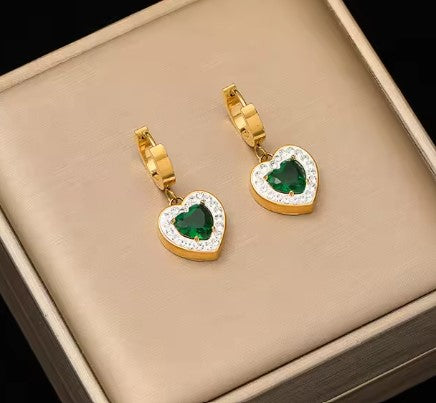 Celeste Green Stone Earrings