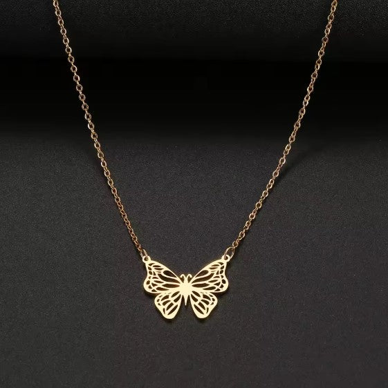 Lovely Butterfly Gold Necklace
