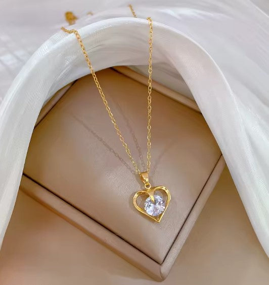 Shine Cubic Zircon Butterfly Pendant Necklace