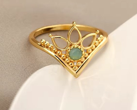 Vintage Lotus Flower Gold Ring