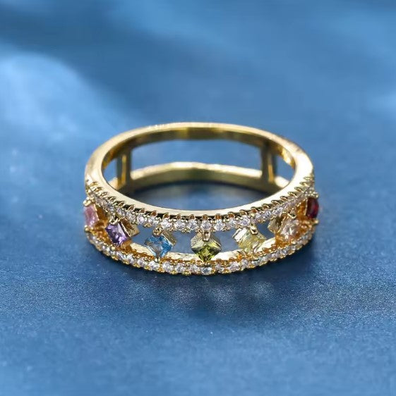 Vintage Crystal Zircon Stone Ring