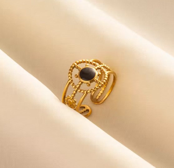 Vintage Circular Adjustable Gold Ring