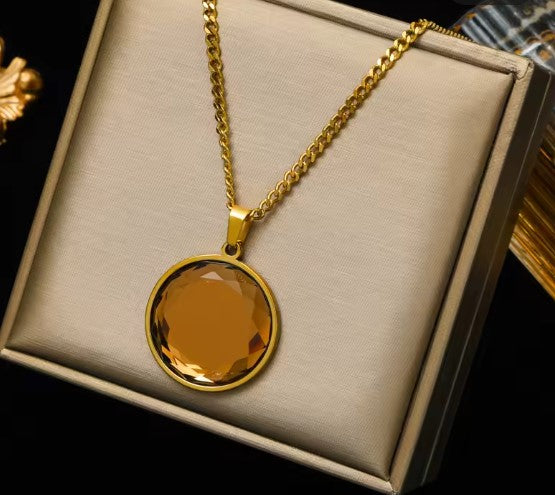 Vintage Crystal Pendant Necklace