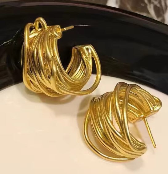 Vintage Loop Gold Earrings