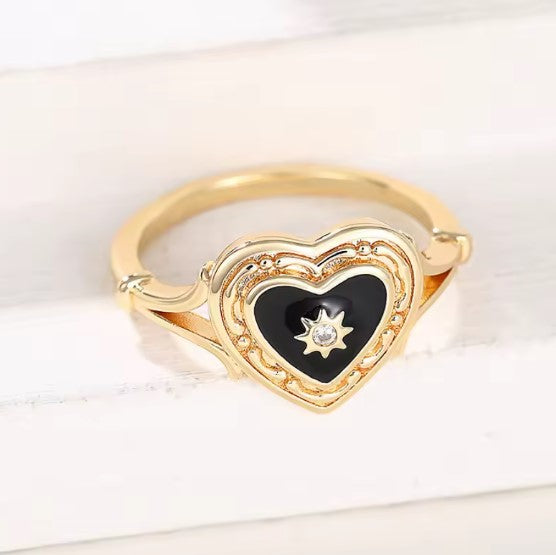 Vintage Black Heart Ring
