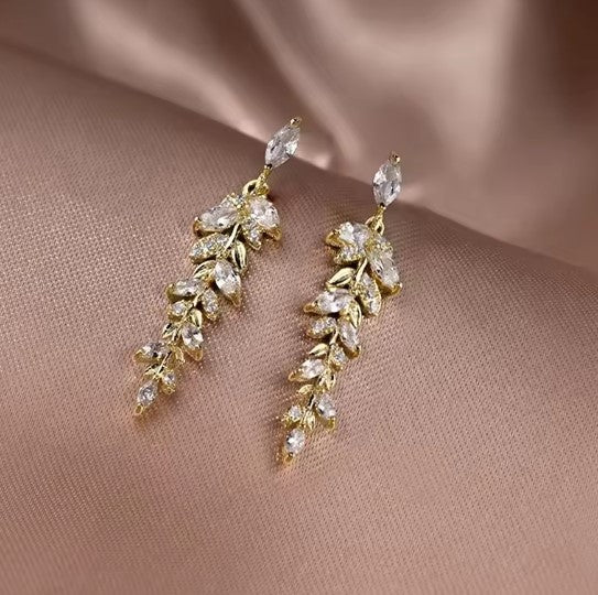 Leaf Shaped Dangle Earrings