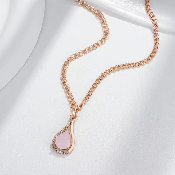 Fine Natural Zircon Water Drop Necklace