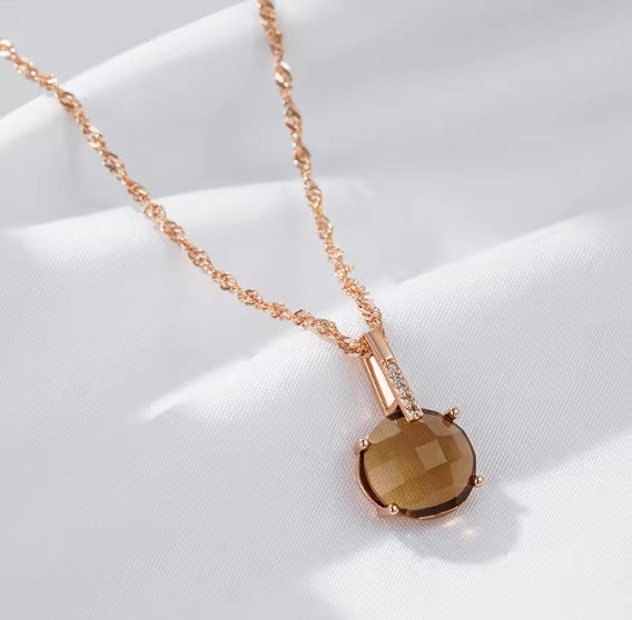 Vintage Brown Natural Zircon Fashion Necklace