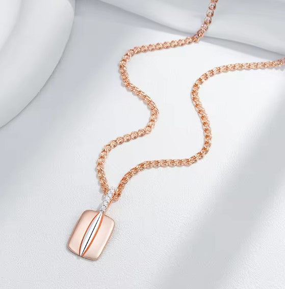 Shiny Natural Zircon Square Necklace