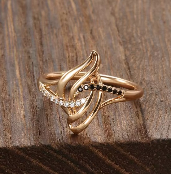 Luxury Black Zircon Fashion Crystal Ring