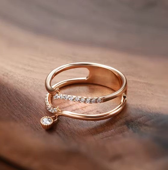 Vintage Inlay Natural Zircon Ring