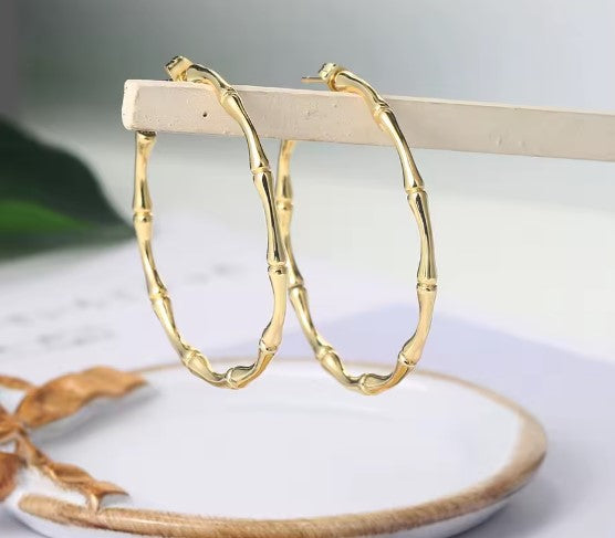 Vintage Bamboo Hoop Earrings