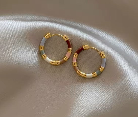Colorful Mini Round Earrings