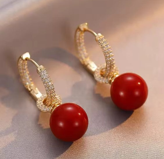 Elegant Micro Zircon Red Earrings