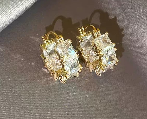 Luxury Crystal Hoop Earrings