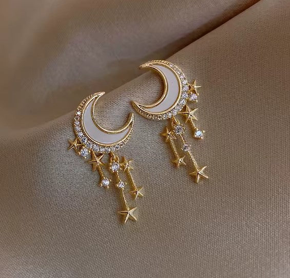 Classic Star Moon Elegant Earrings
