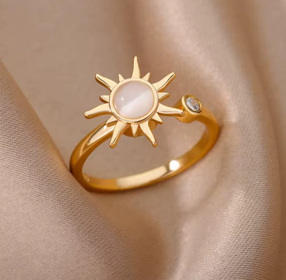 Classic Sun Stone Adjustable Ring