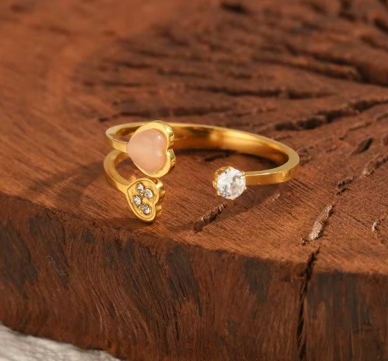 Vintage Sweet Pink Zircon Adjustable Ring