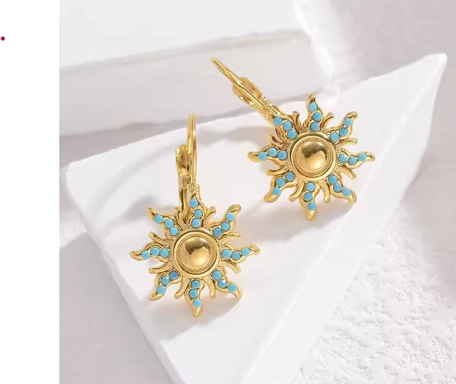 Vintage Turquoise Sun Earrings