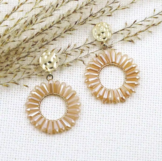 Vintage Handmade Crystal Beads Earrings