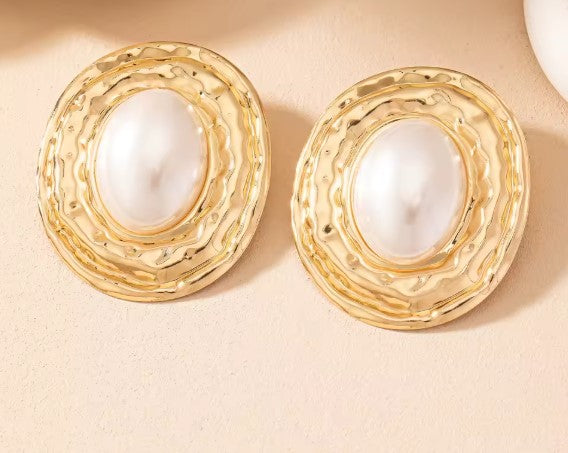 Vintage White Stud Earrings