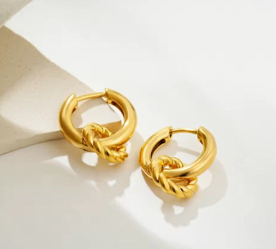 Charm Twisted Hoops Earrings