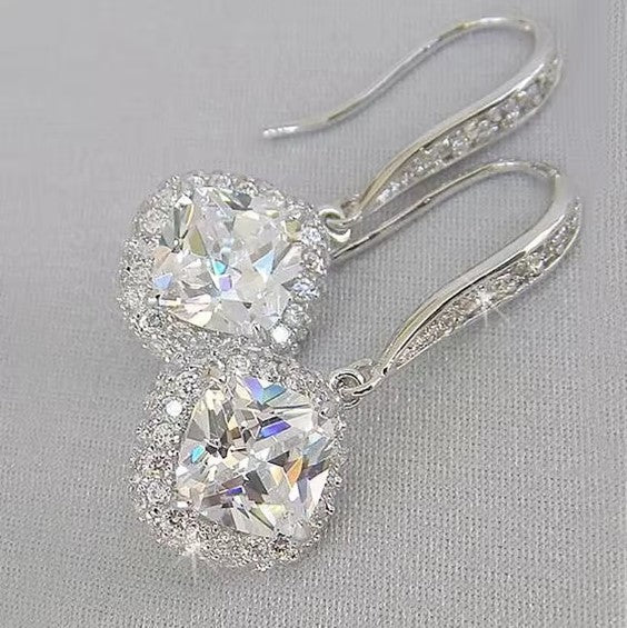 Exquisite Fashion White Zircon Dangle Earrings